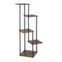5-еталeна поставка за цветя с метална рамка и дървени рафтове, 106x58 см, Модерен дизайн, Черно кафяво thumbnail 3