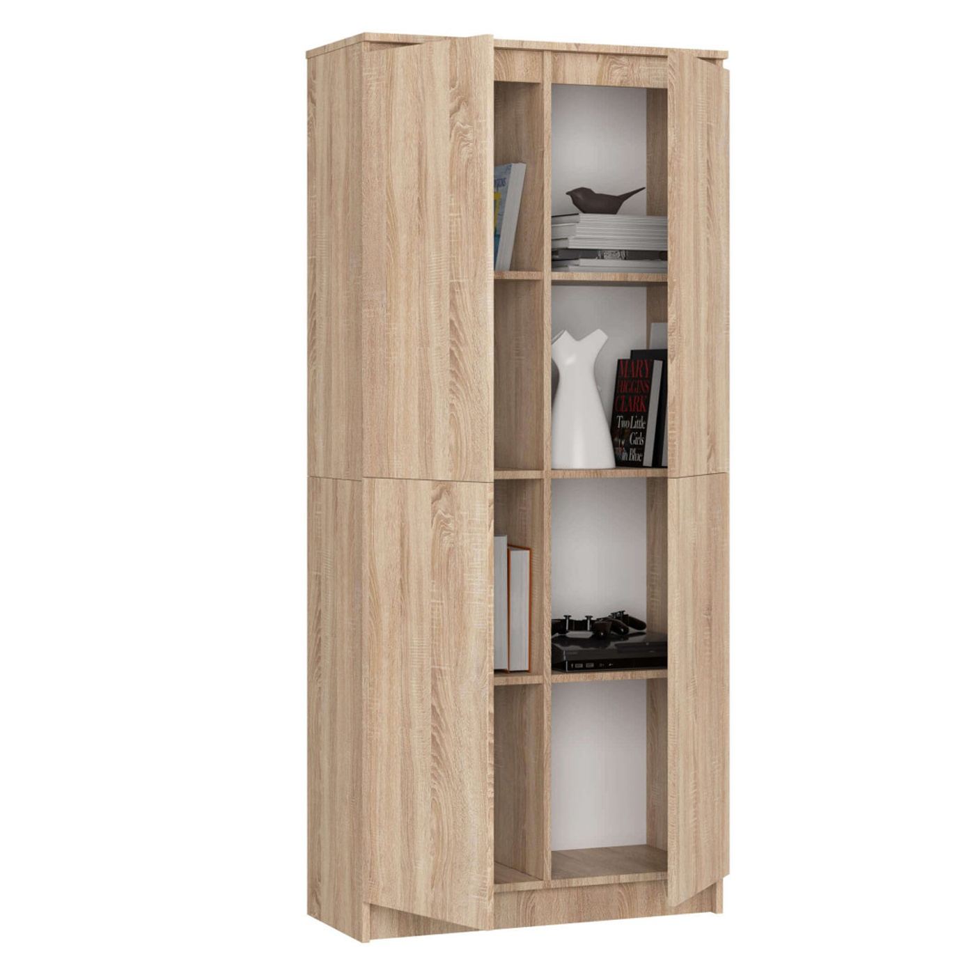 Шкаф с 8 рафта, 16 мм ламинирано ПДЧ, 80x35x180 см, дъб сонома - 2