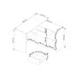 Ъглов бюро с чекмедже, врата и 6 рафта, гланцови MDF фронтове, 120x126x79 см, бяло и гланцово черно thumbnail 3