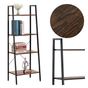 Индустриален стил Метална MDF библиотека с 4 рафта, предпазна ключалка, 56x34x138 см, Макс. 100 кг, Кафяво черно thumbnail 4