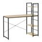 MDF бюро със странични рафтове, здрава метална рамка, 120x48x122 см, макс. 100 кг, светло кафяво thumbnail 1