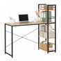 MDF бюро със странични рафтове, здрава метална рамка, 120x48x122 см, макс. 100 кг, светло кафяво thumbnail 2