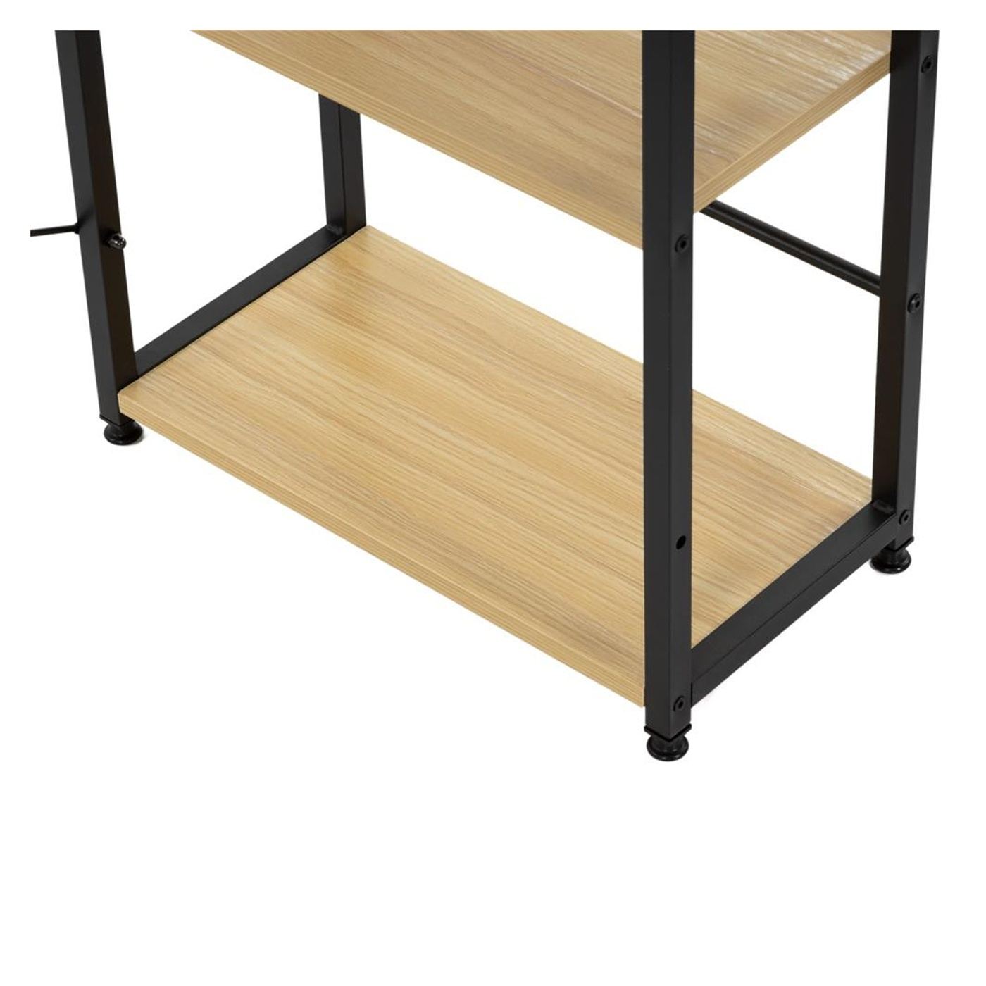 MDF бюро със странични рафтове, здрава метална рамка, 120x48x122 см, макс. 100 кг, светло кафяво - 11