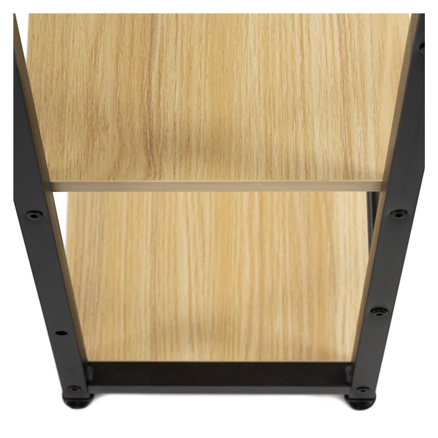 MDF бюро със странични рафтове, здрава метална рамка, 120x48x122 см, макс. 100 кг, светло кафяво - 12