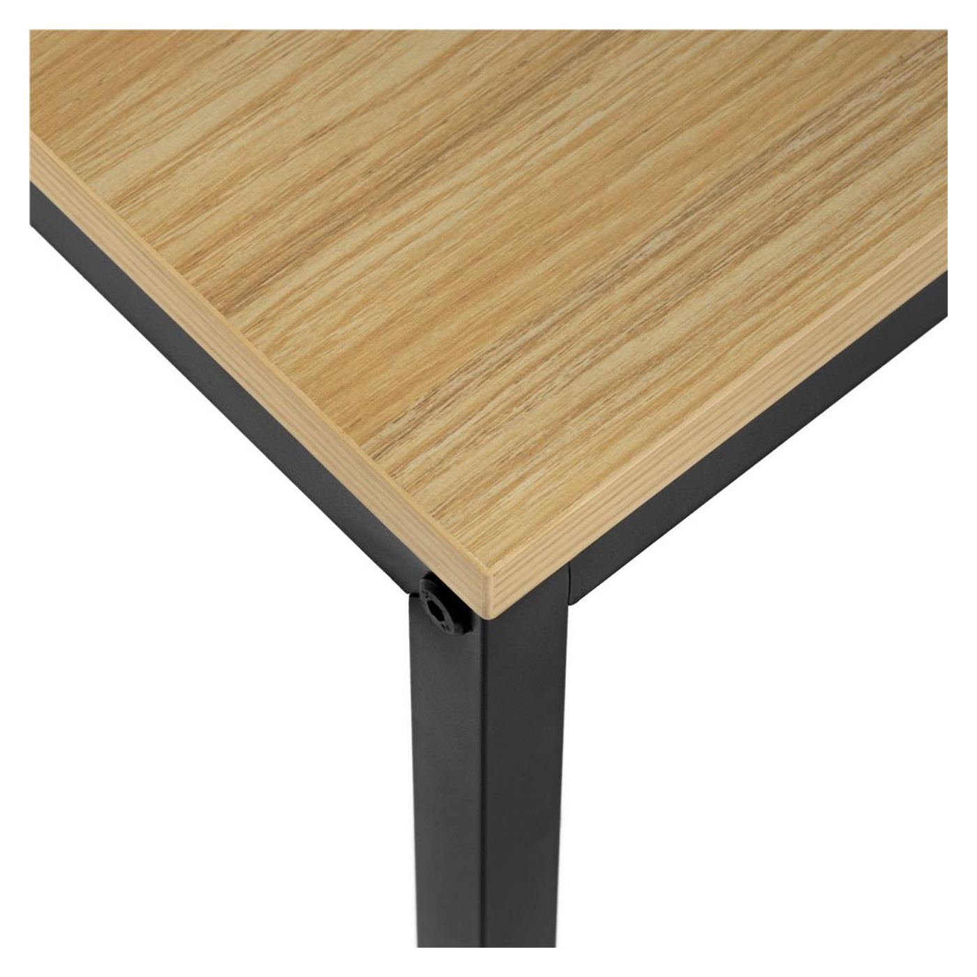 MDF бюро със странични рафтове, здрава метална рамка, 120x48x122 см, макс. 100 кг, светло кафяво - 14