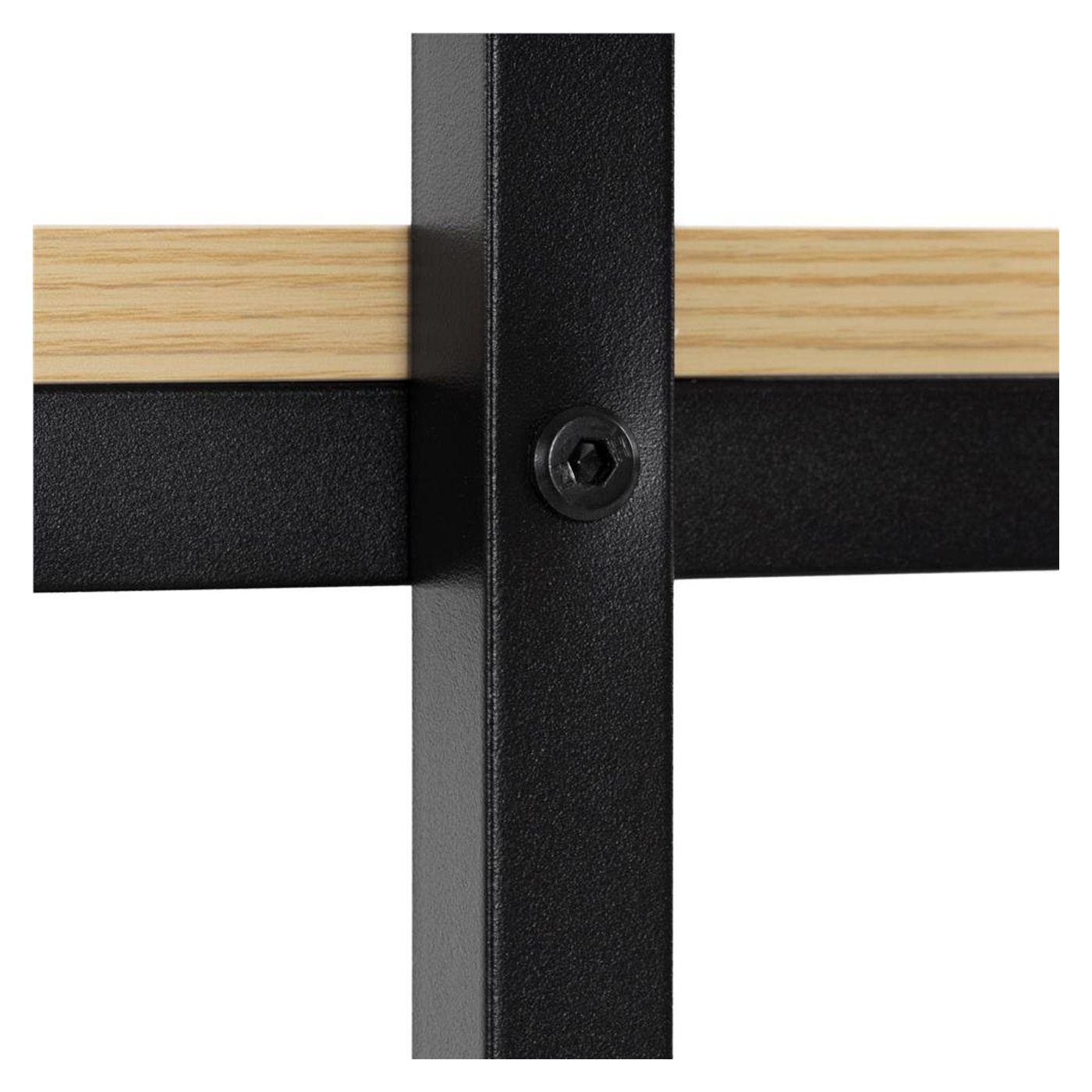 MDF бюро със странични рафтове, здрава метална рамка, 120x48x122 см, макс. 100 кг, светло кафяво - 15