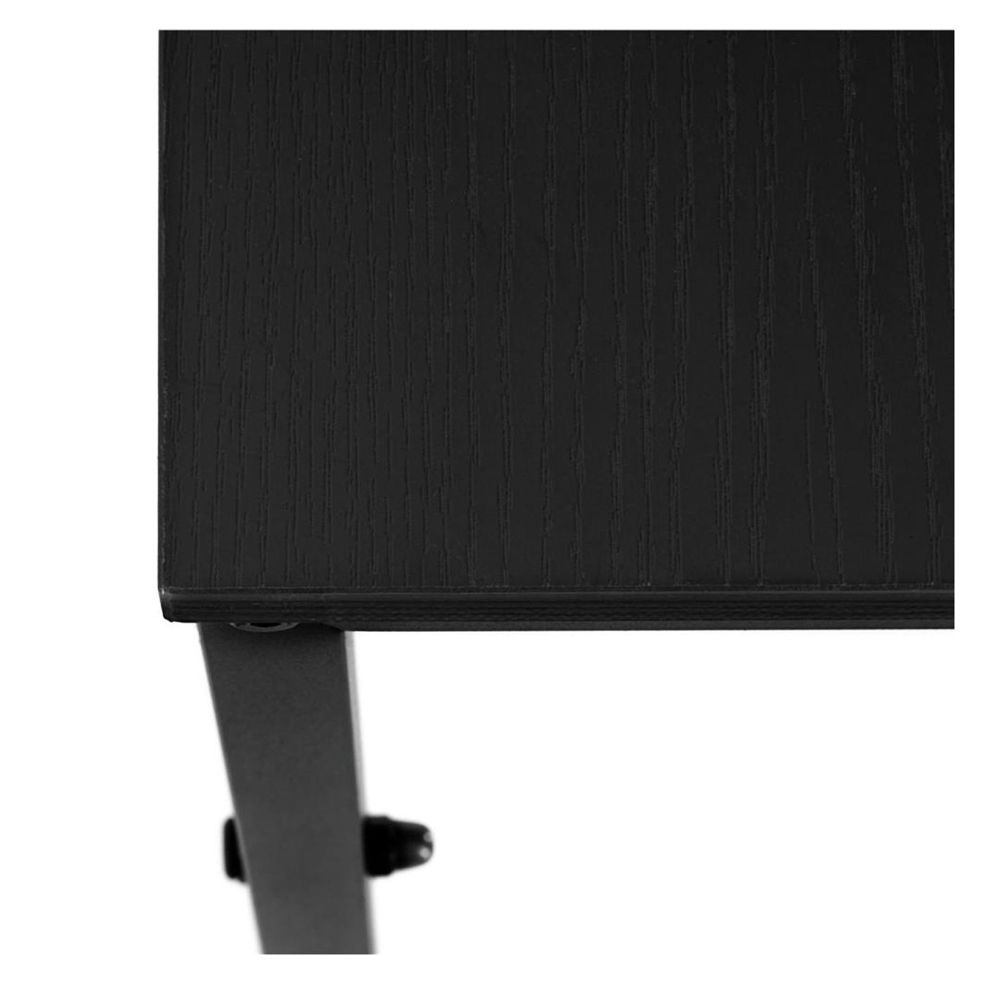 MDF бюро със странични рафтове, метална рамка, просторно, 120x48x122 см, макс. 100 кг, черно - 9