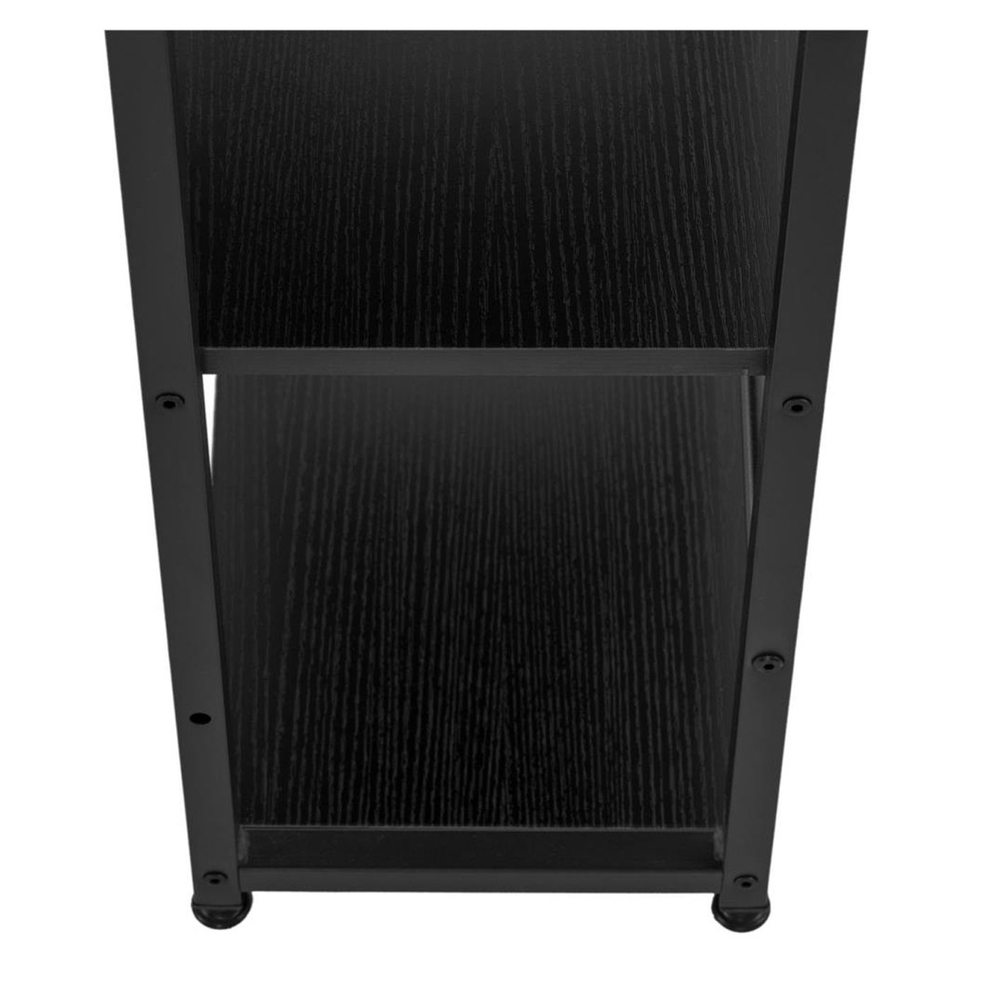 MDF бюро със странични рафтове, метална рамка, просторно, 120x48x122 см, макс. 100 кг, черно - 11