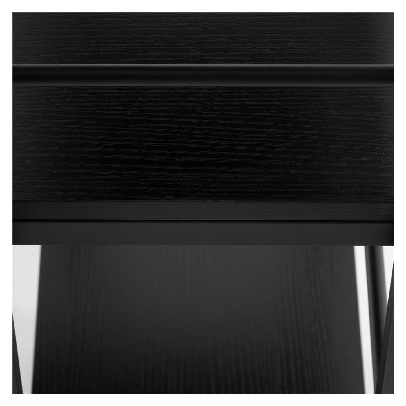 MDF бюро със странични рафтове, метална рамка, просторно, 120x48x122 см, макс. 100 кг, черно - 17