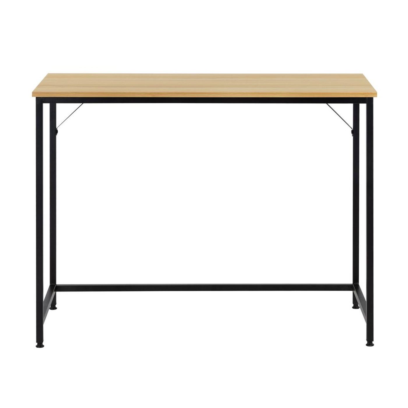 Компактно бюро с плот от MDF, метална рамка, регулируеми крака, 100x50x76 см, макс. 50 кг, светло кафяво - 16