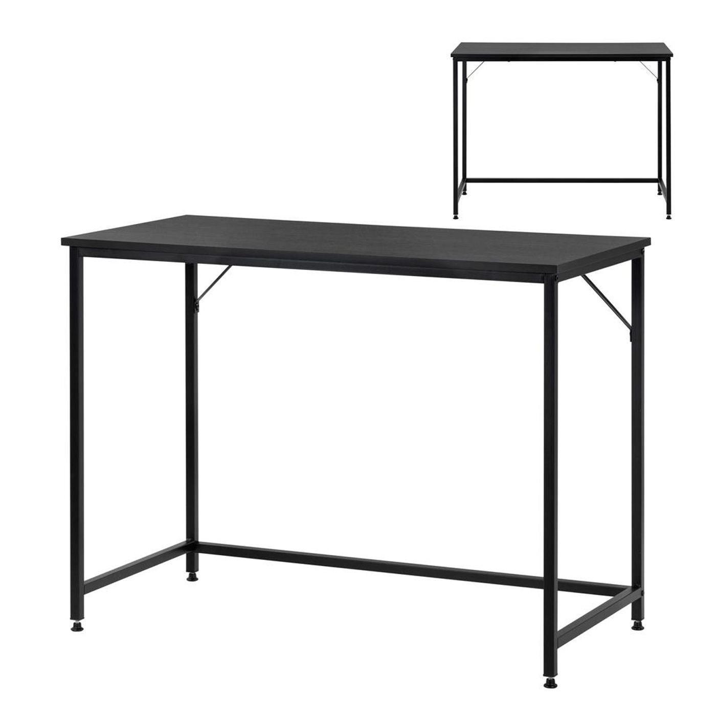 Компактно бюро с плот от MDF, метална рамка, регулируеми крачета, 100x50x76 см, макс. 50 кг, черно - 4