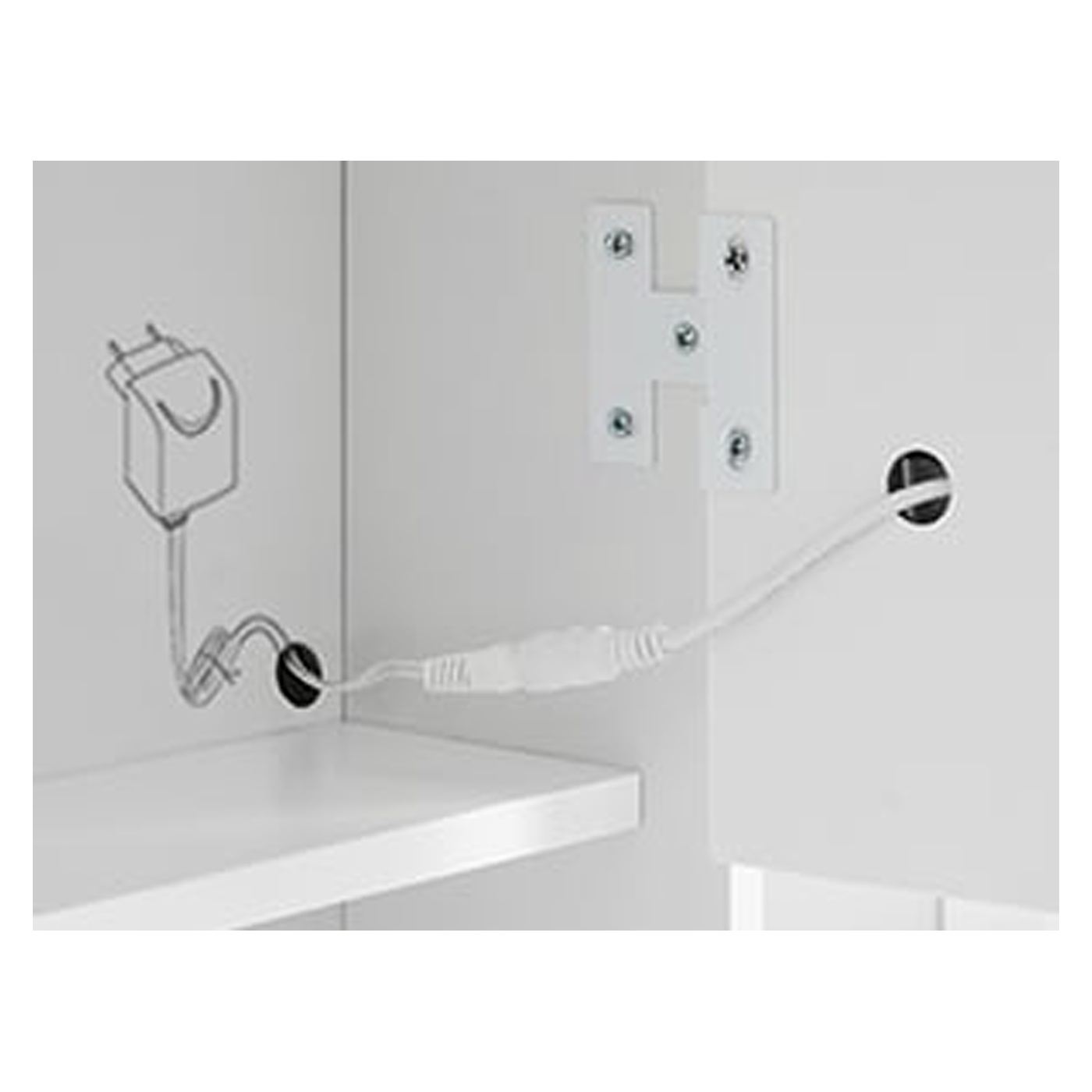 Тоалетка с огледало и LED осветление, 6 чекмеджета, ПДЧ, 98x40x145 см, модерен дизайн, бяла - 9