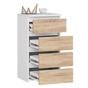 Скрин с 4 чекмеджета, ламинирано ПДЧ, метални водачи, 40x35x74 см, модерен дизайн, дъб сонома бял thumbnail 2
