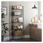 Индустриална стълба-етажерка с 5 рафта, 60x30x170 см, рустик дизайн, кафяв thumbnail 4