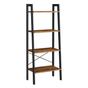 Етажерка тип стълба, стоманена рамка с 4 MDF рафта, индустриален стил, 56x34x138см, рустик кафяво thumbnail 1