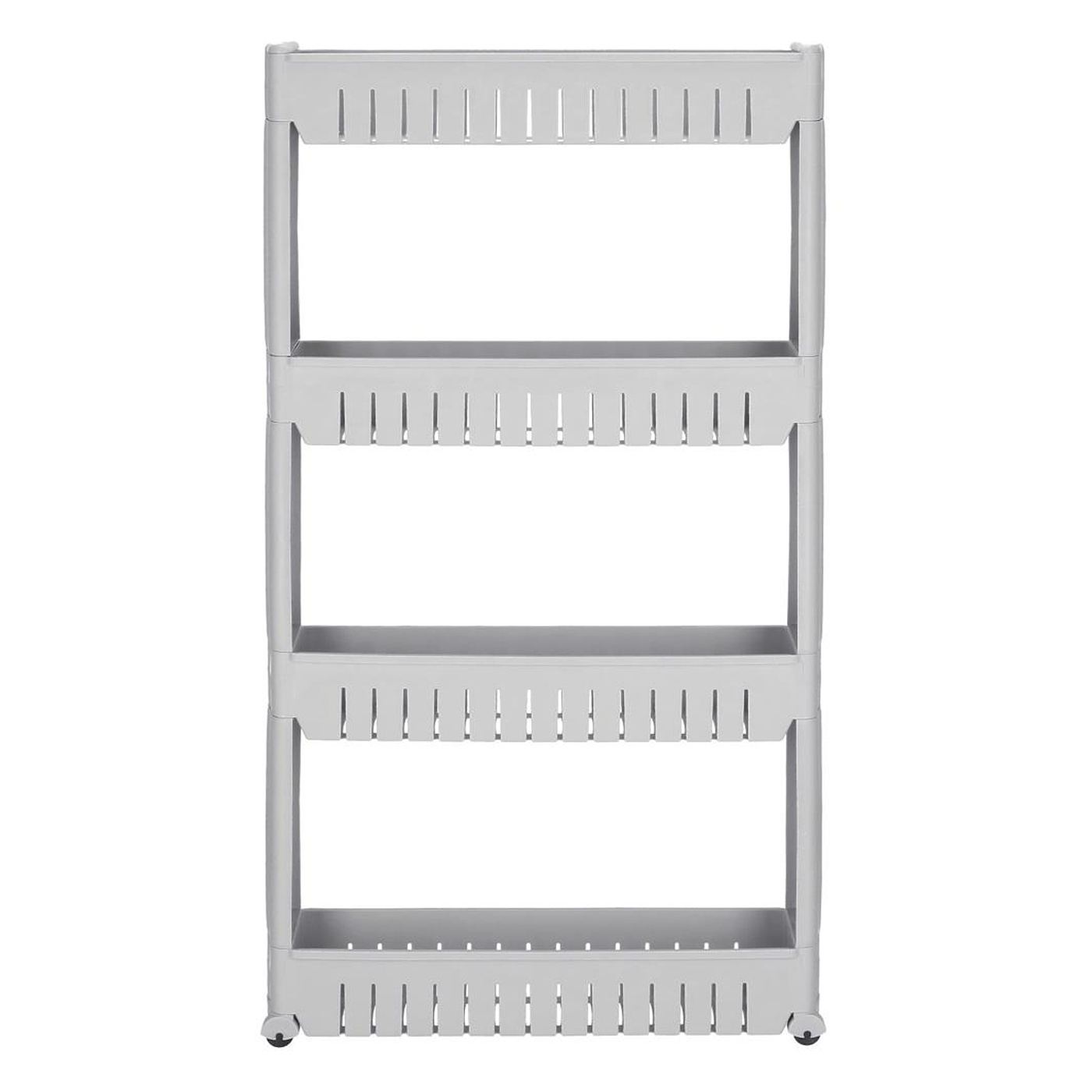 4-степенна подвижна етажерка за кухня или баня, 102x54x13 см, сива - 4