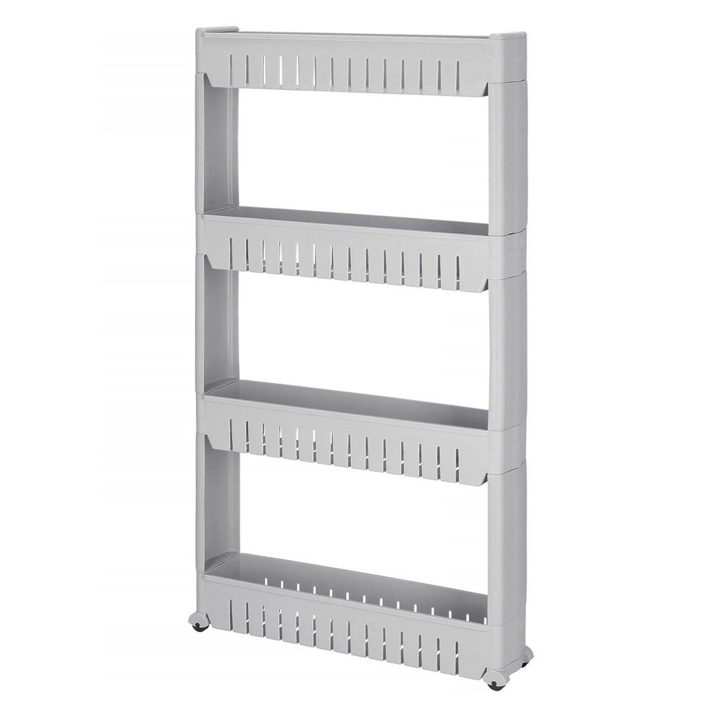 4-степенна подвижна етажерка за кухня или баня, 102x54x13 см, сива - 11
