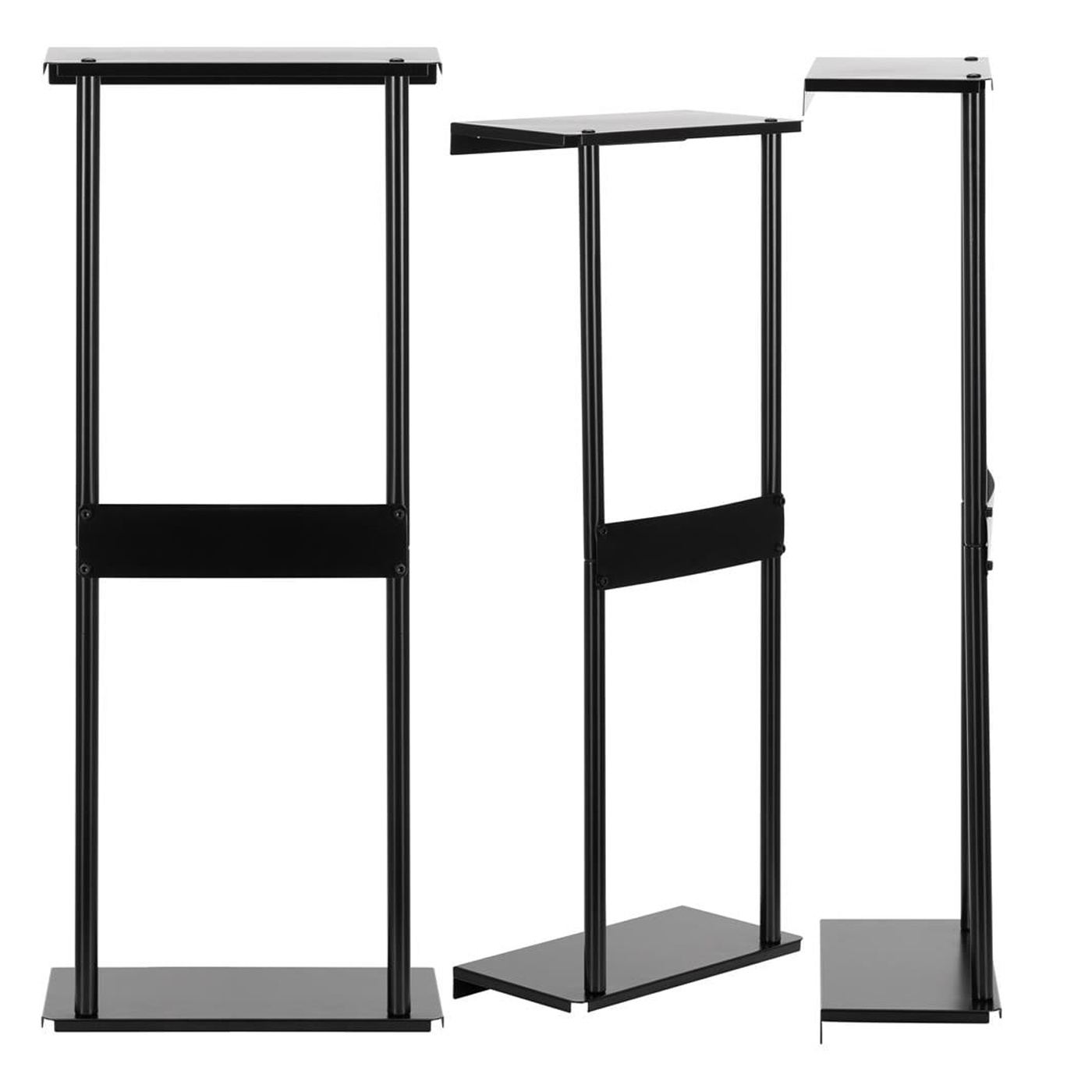 Метален рафт с матово покритие, включени аксесоари за монтаж, 31x15x77 см, модерен дизайн, черен - 5