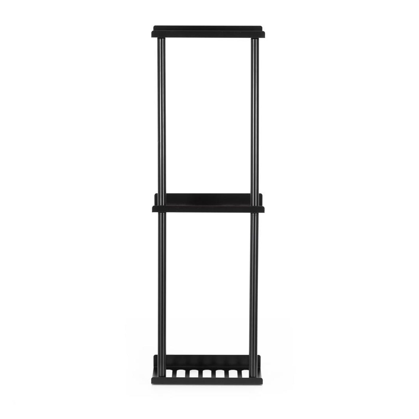 Метален рафт с матово покритие, включени аксесоари за монтаж, 25x16x76 см, компактен дизайн, черен - 2