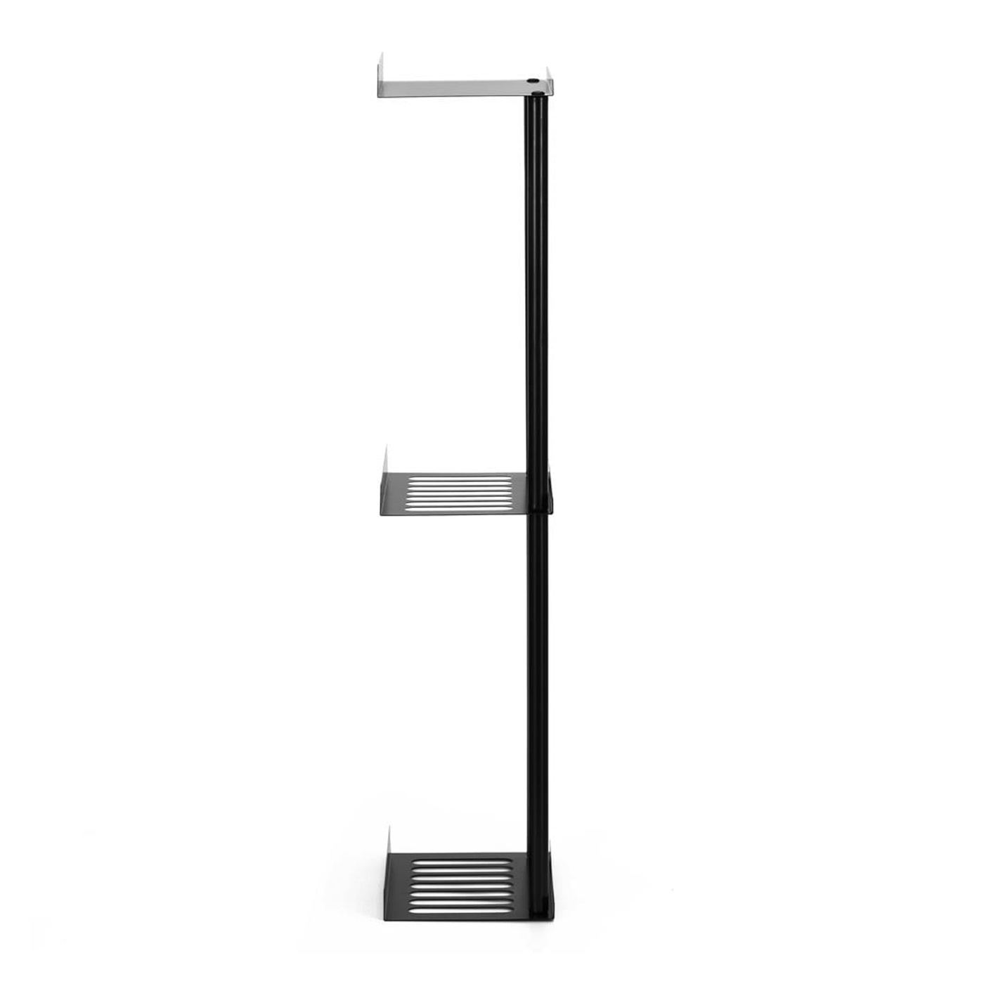 Метален рафт с матово покритие, включени аксесоари за монтаж, 25x16x76 см, компактен дизайн, черен - 14