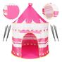 Сгъваема палатка за игра тип "pop-up" за деца с корони и точки, 100x140 см, за закрито и открито, розова thumbnail 2
