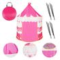 Сгъваема палатка за игра тип "pop-up" за деца с корони и точки, 100x140 см, за закрито и открито, розова thumbnail 4