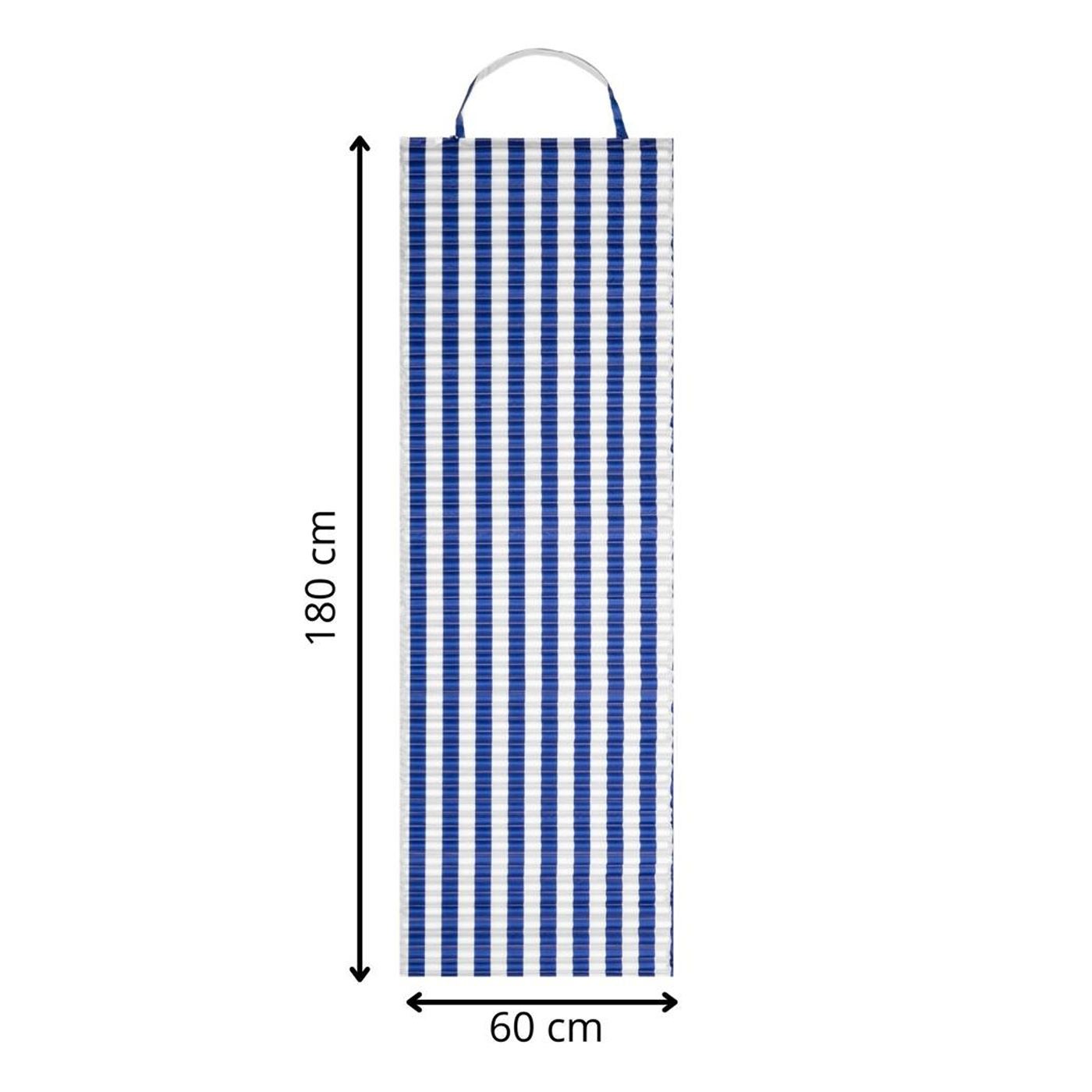 Сгъваема плажна постелка с дръжка за носене от EPE пяна, 180x60x1 см, компактна, сини райета - 12