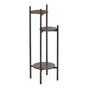 Кръгла поставка за цветя с 3 рафта, метална конструкция, MDF, 32x32x81 см, вертикална организация, черна thumbnail 1