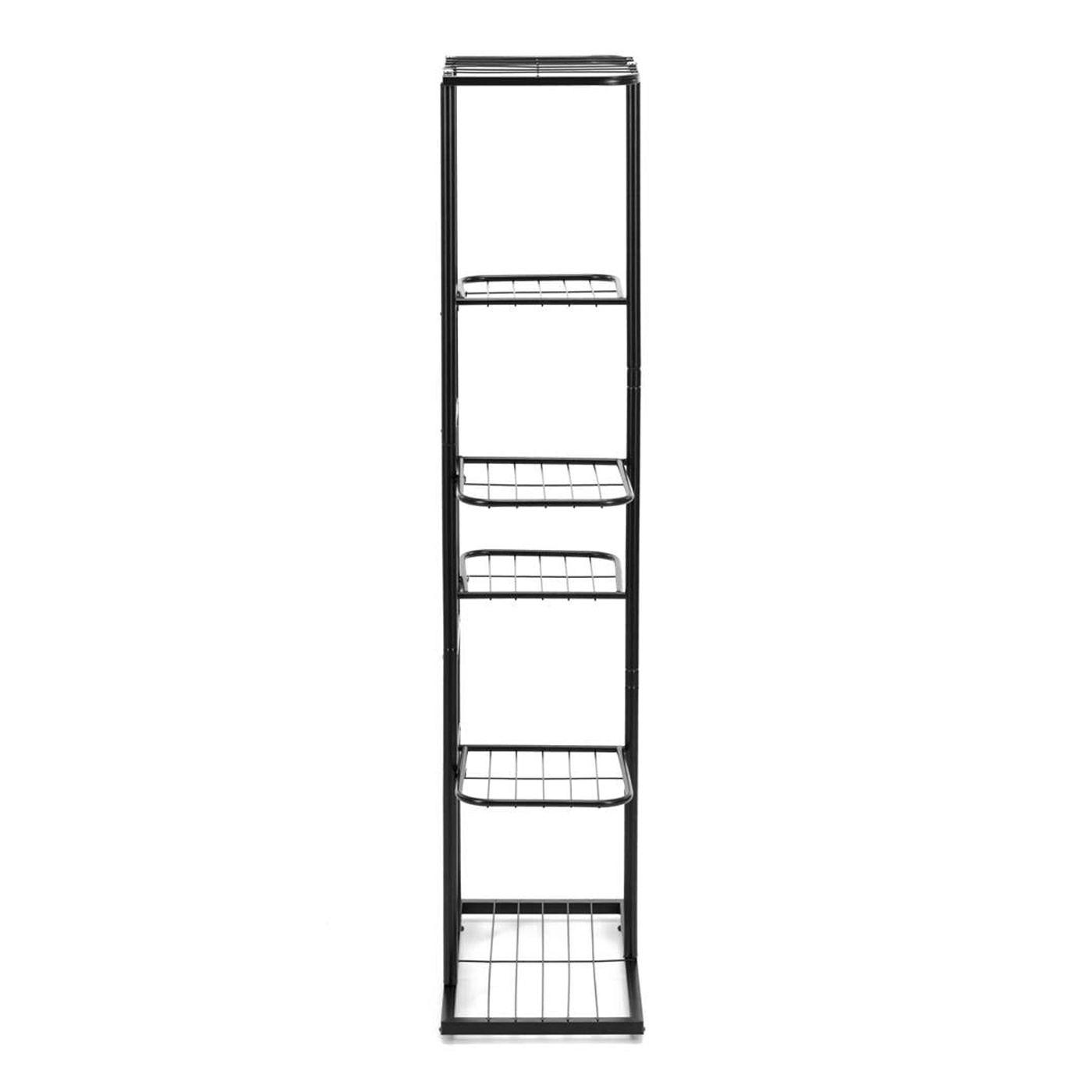 Метална етажерка за цветя с 6 рафта, вертикална конструкция, 41x22x106 см, добра вентилация, черна - 12