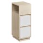 Тесен нощно шкафче 2 чекмеджета ляв десен монтаж компактен, 30x25x65 см, модерен дизайн, бежово бяло thumbnail 1