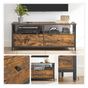 Индустриална ТВ поставка с 2 чекмеджета и 2 рафта, метална рамка, 120x40x50 см, рустик дизайн, кафяв thumbnail 3