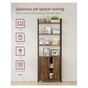 Отворена етажерка за книги с интегриран шкаф, метална рамка и ПДЧ, 24x60x160 см, рустик кафяво thumbnail 2