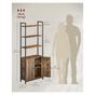 Отворена етажерка за книги с интегриран шкаф, метална рамка и ПДЧ, 24x60x160 см, рустик кафяво thumbnail 3