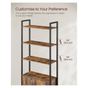 Отворена етажерка за книги с интегриран шкаф, метална рамка и ПДЧ, 24x60x160 см, рустик кафяво thumbnail 4