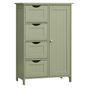 Шкаф за баня MDF 4 чекмеджета врата регулируеми рафтове, 30x55x82 см, shaker стил, зелен thumbnail 1