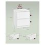 Нощно шкафче Kailyn с 2 чекмеджета и интегрирани USB изходи, 40x35x49 см, Модерен дизайн, Бяло thumbnail 2