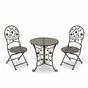 Градински комплект мебели Madison Metal, маса 70x75 см и 2 стола 43x40x94 см, винтидж стил, бронз thumbnail 1