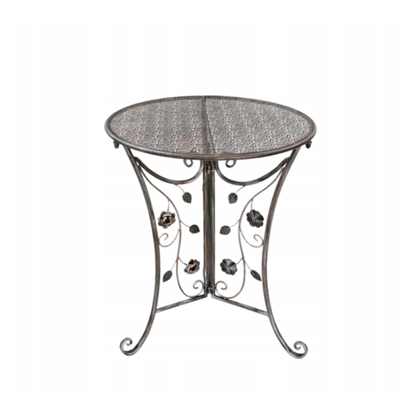 Градински комплект мебели Madison Metal, маса 70x75 см и 2 стола 43x40x94 см, винтидж стил, бронз - 8