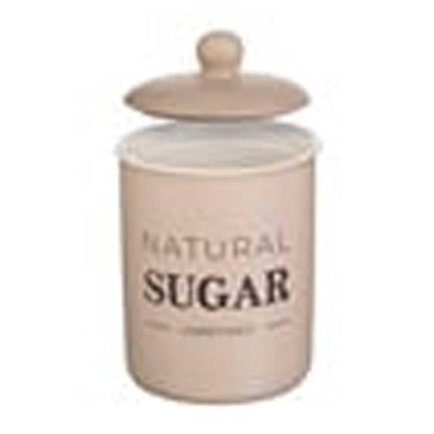 Керамичен буркан в екрю цвят с капак и надпис "Sugar", 750 ml - 3