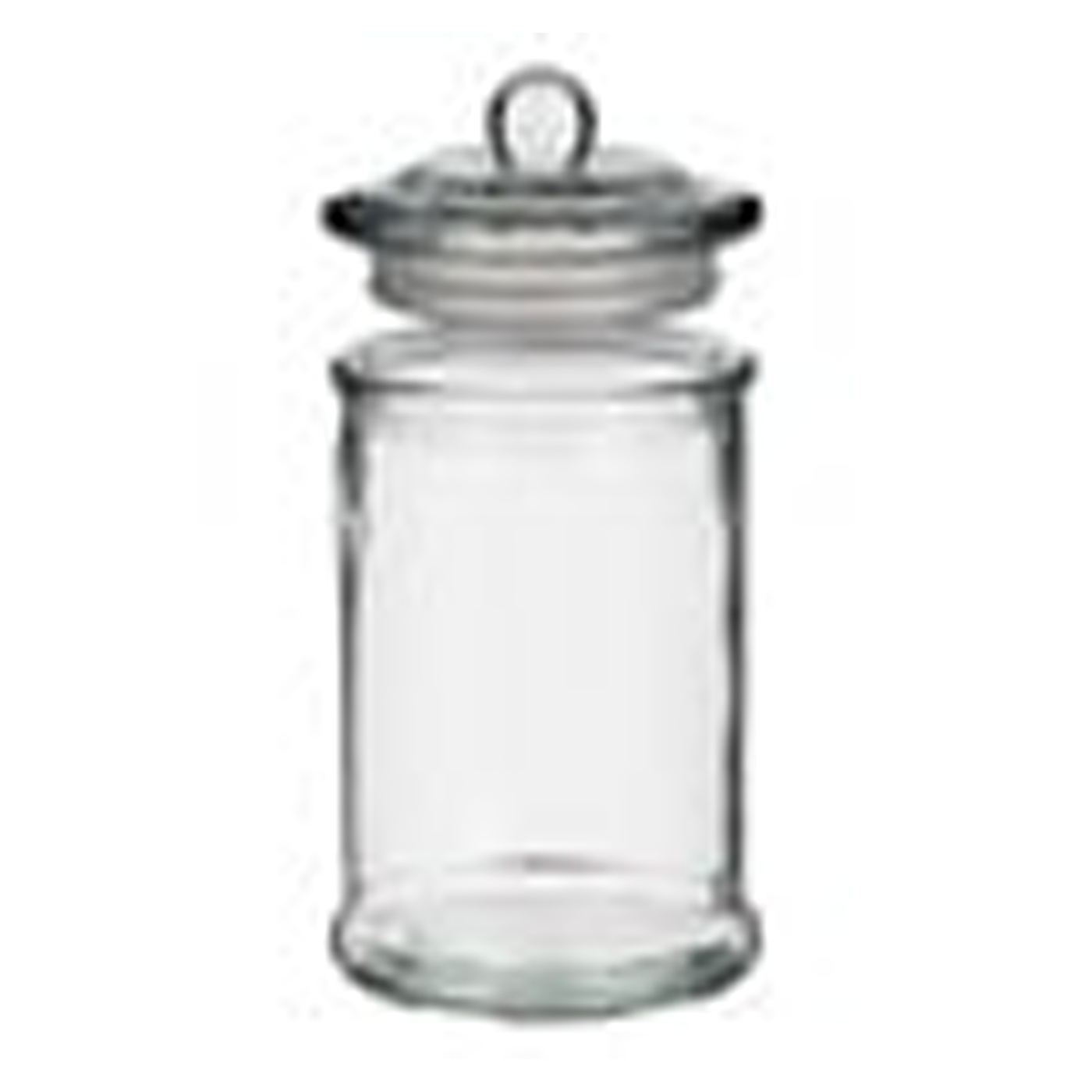 Стъклен цилиндричен прозрачен буркан за сладки с капак - 320 ml - 3