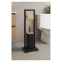 5Five Natureo Поставка за тоалетна хартия с четка, Метал и Бамбук, 20x20x80 см, Черен thumbnail 2