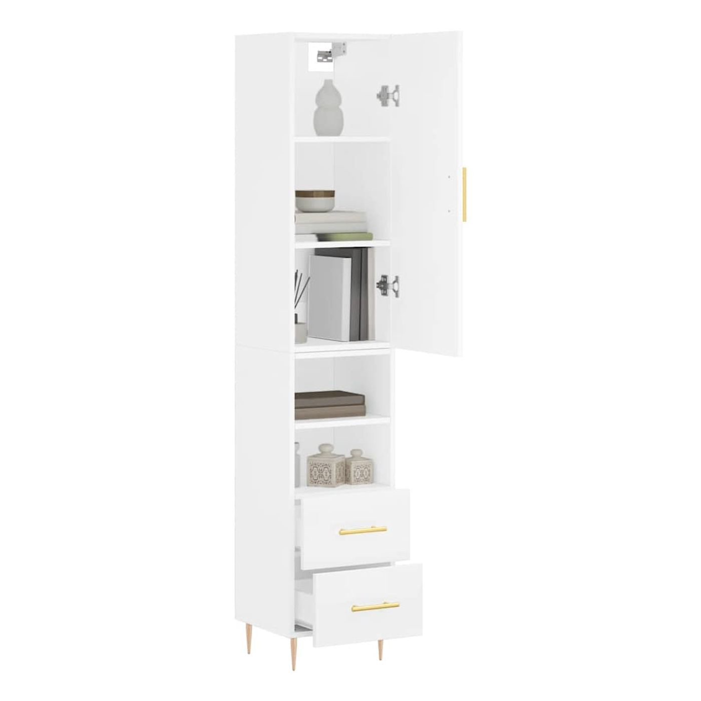 Visoki ormar, bijela, 34,5x34x180 cm, konstruirano drvo - 3