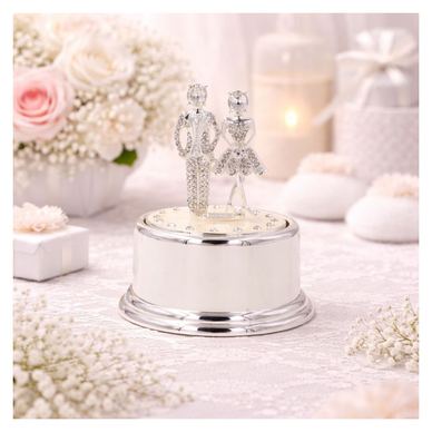 AZAY Music Box – Elegáns pár kristályokkal, romantikus dizájn, prémium díszdobozzal
