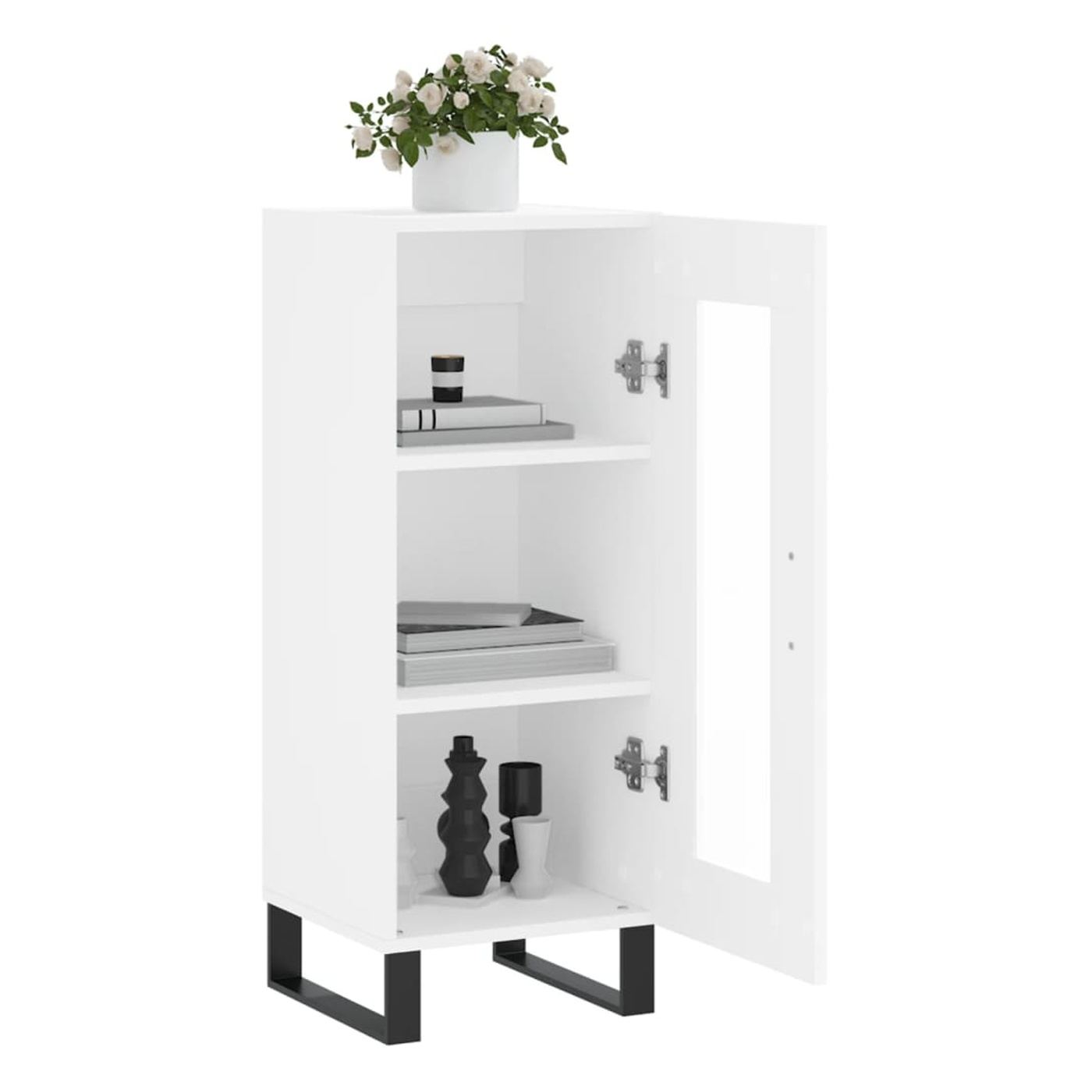 Ormarić, bijeli, 34,5x34x90 cm, kompozitno drvo - 4