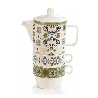 Set za čaj, 2 porcelanasta kozarca Multicolor Maiolica 14x8x20 cm, 320 ml, 190 ml