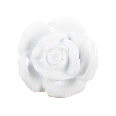 Bijela keramička kvaka za namještaj Ø 4x3 cm