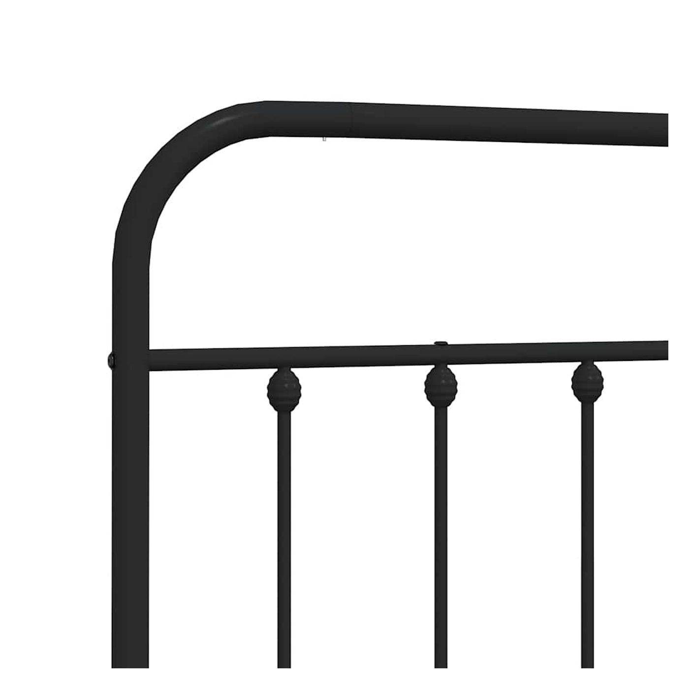 Metalni uzglavlje za krevet, crno, 100 cm - 7