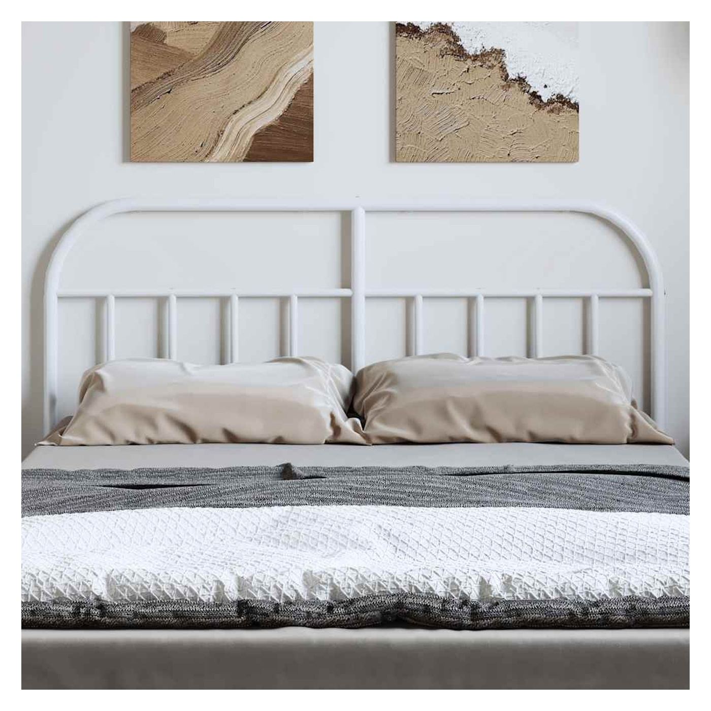 Metalni uzglavlje za krevet, bijelo, 150 cm - 3