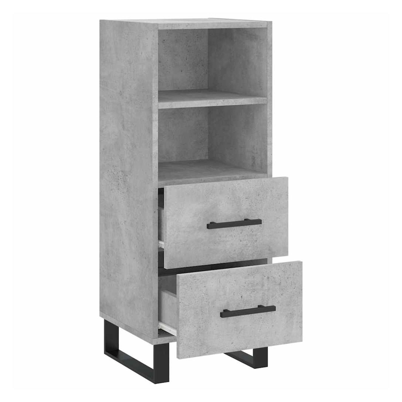 Bočni ormarić, betonsko siva, 34,5x34x90 cm, konstruirano drvo - 5
