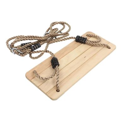 Mercaton gugalnica z vrvjo za otroke, pravokotna, lesena, rjava, največja teža 120 kg, 40x17x1,4 cm